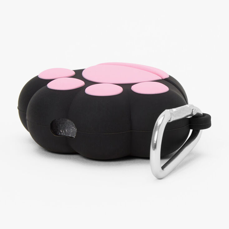 Pink &amp; Black Paw Print Silicone Earbud Case Cover - Compatible With Apple AirPods&reg;,