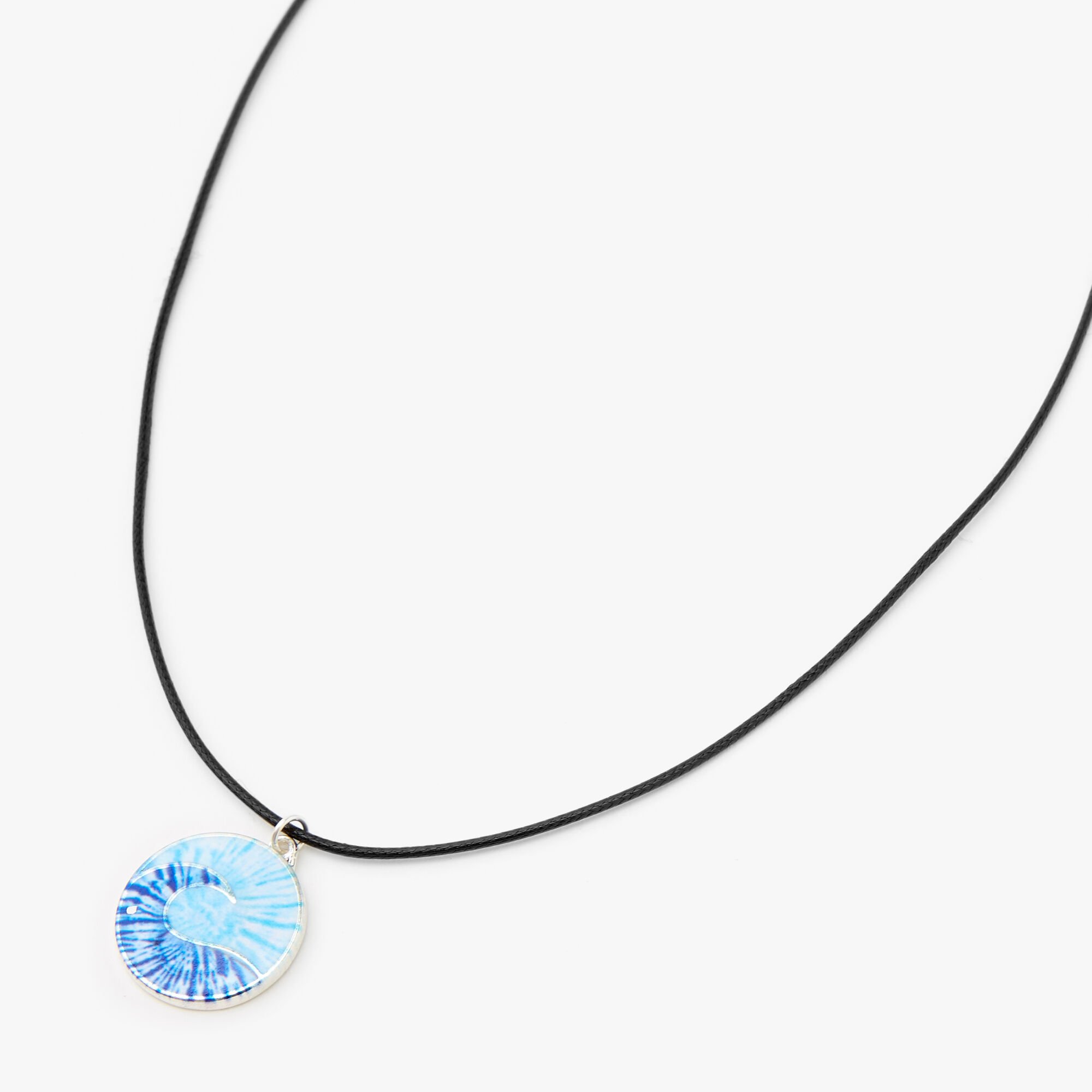 Collier en cordon avec pendentif vague tie-dye,