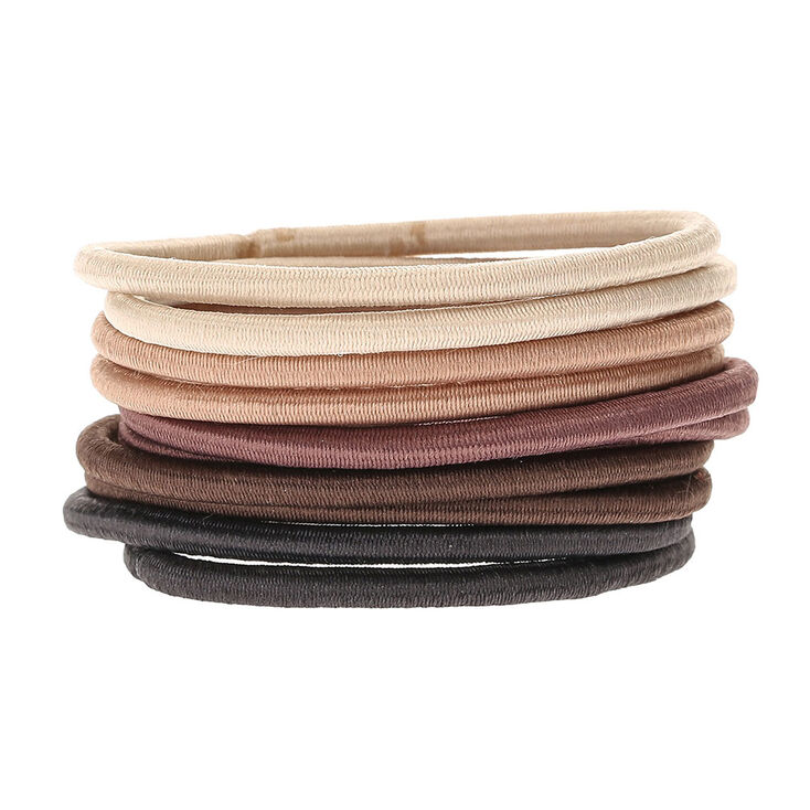 Claire's Lot de 10 élastiques à cheveux marron non-métalliques