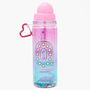 Initial Water Bottle - Pink, Q,
