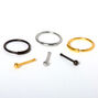 Mixed Metal 20G Stud &amp; Hoop Nose Rings - 6 Pack,