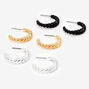 Mixed Metal Twisted Mini Hoop Earrings - 3 Pack,