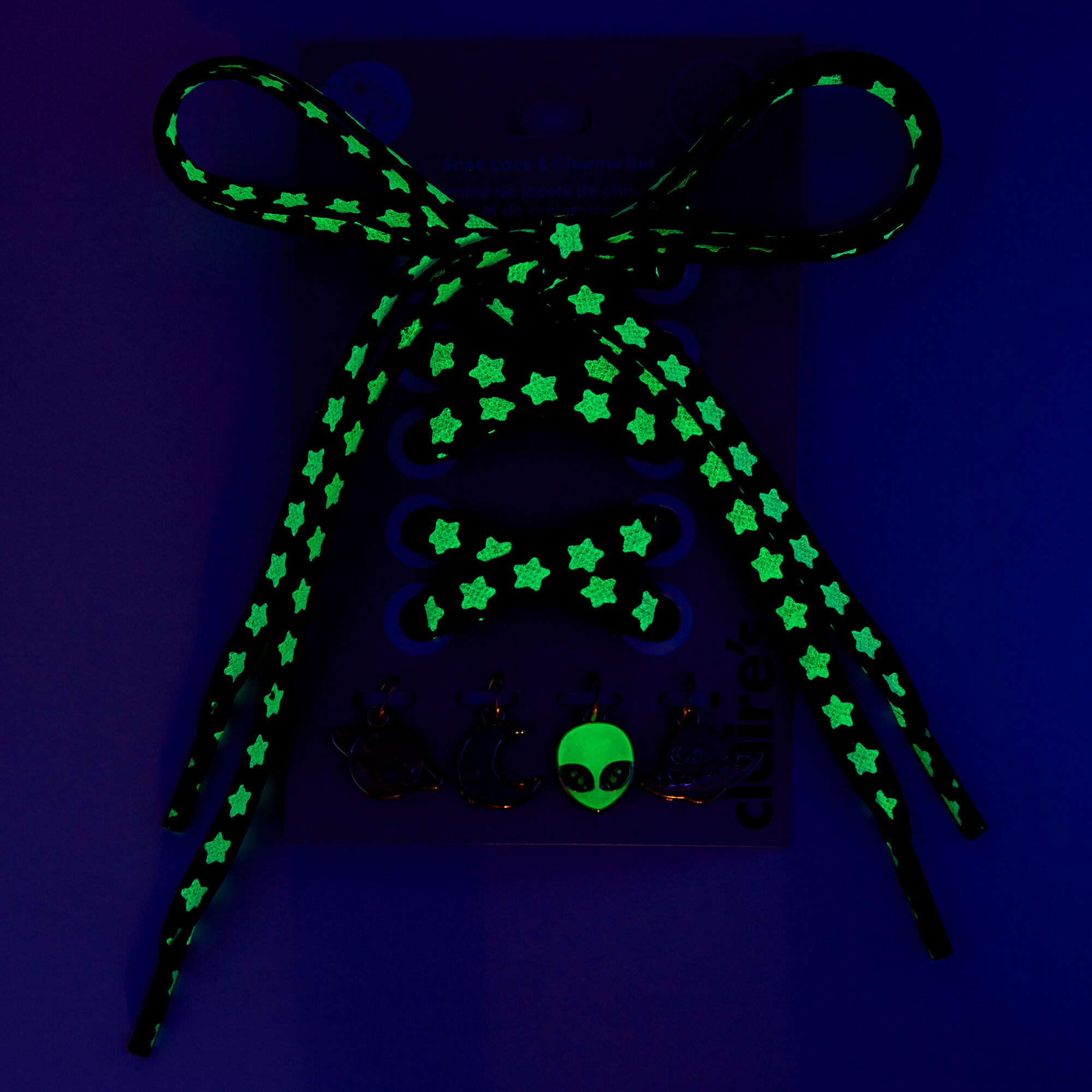 Glow in the Dark Shoelaces with Charms - 5 Pack,