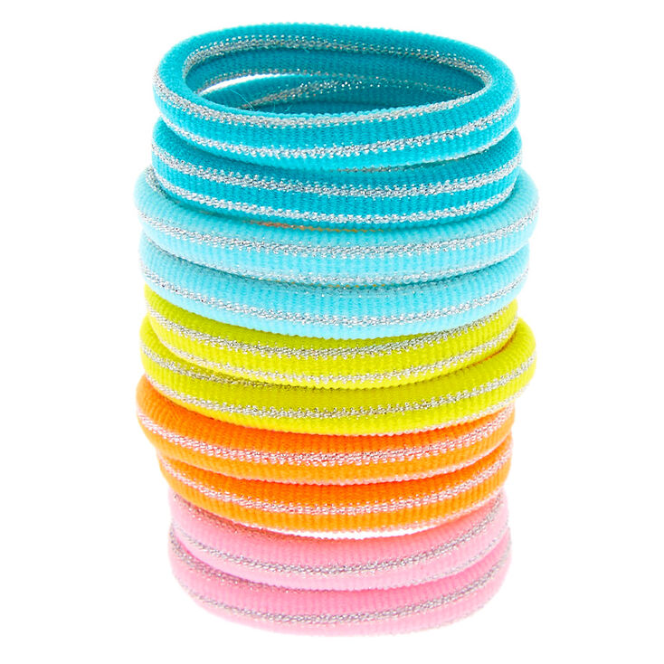Claire's Élastiques à cheveux roulés arc-en-ciel Club Claire's - Lot de 10