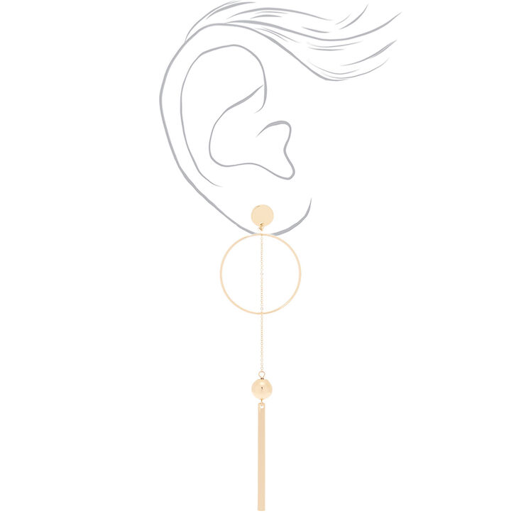 Gold 5&quot; Pendulum Drop Earrings,