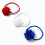 Red, White, &amp; Blue Tinsel Pom Pom Hair Ties - 6 Pack,
