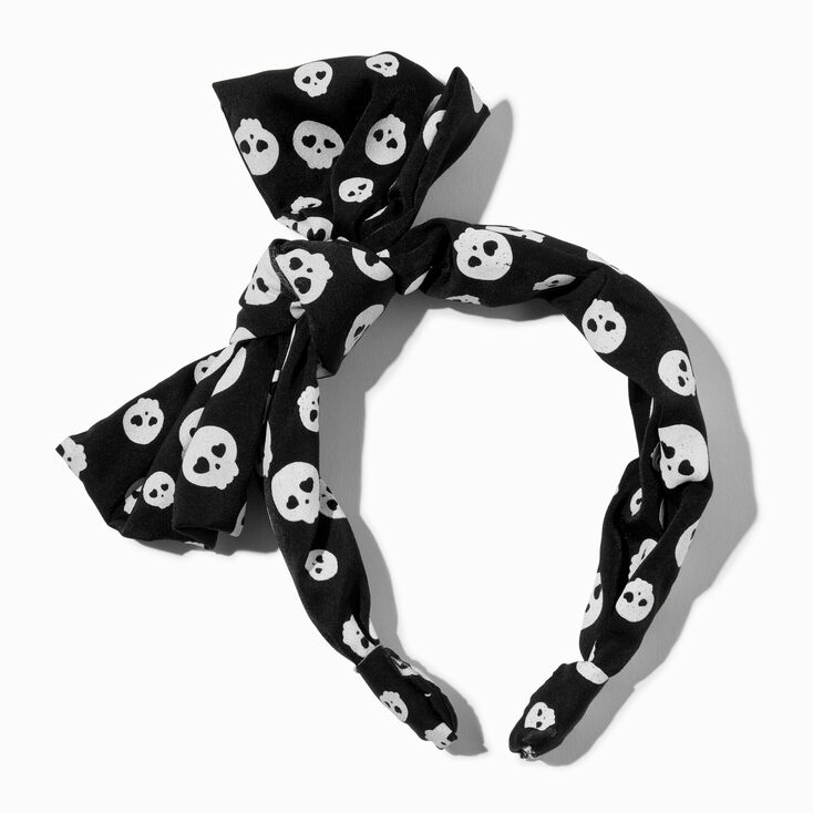 Halloween Skulls Knotted Bow Headband,