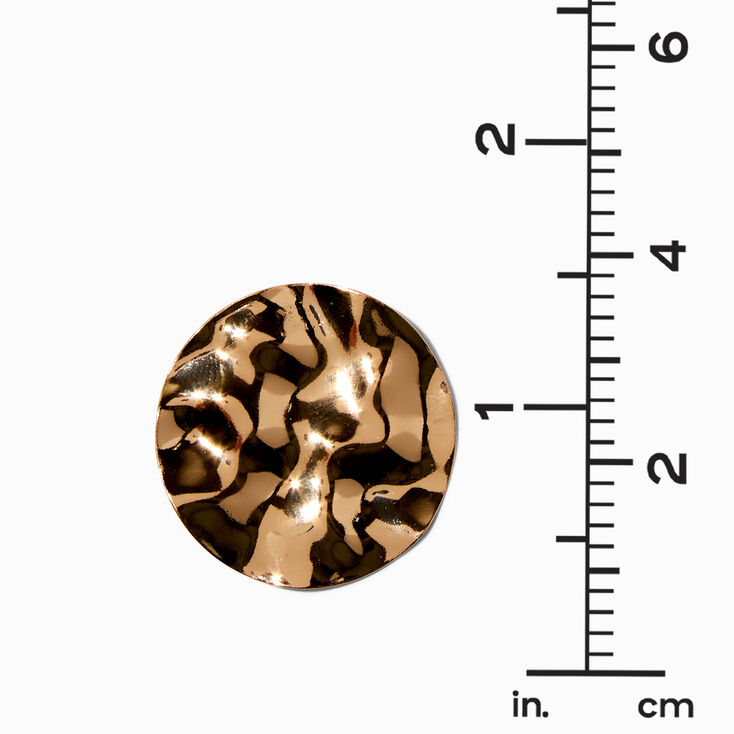 Gold-tone Textured Disc Stud Earrings,