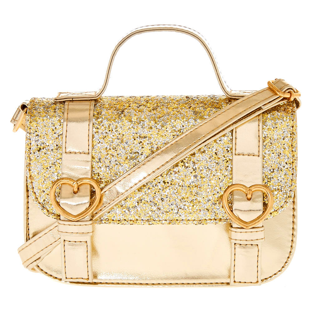 gold glitter crossbody bag