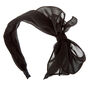 Chiffon Knotted Bow Headband - Black,
