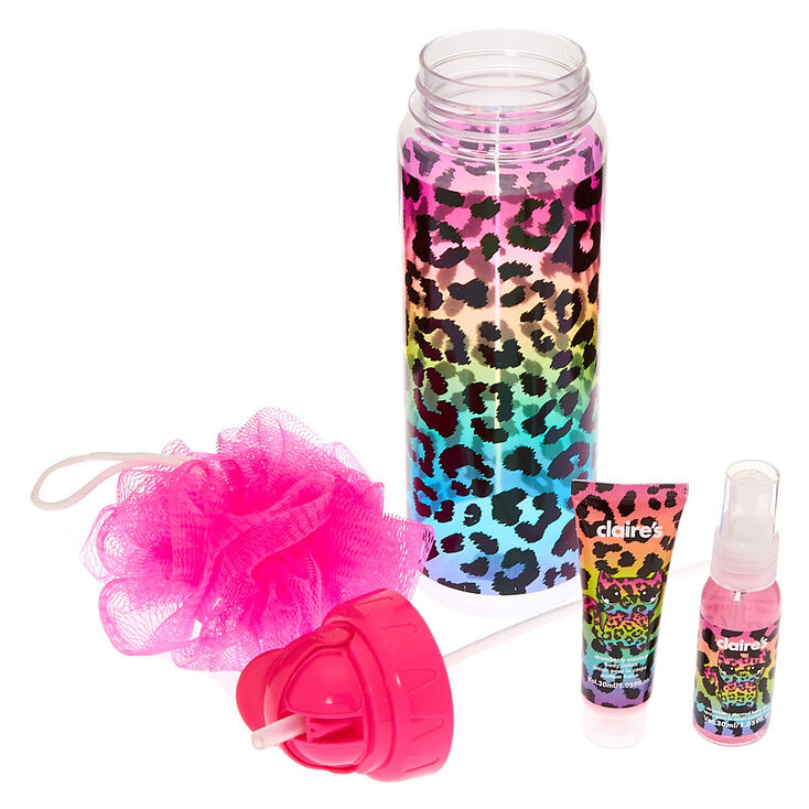 Rainbow Leopard Water Bottle Bath Set,