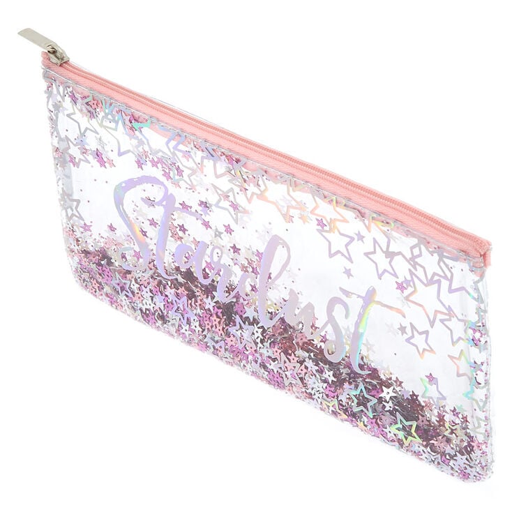 Trousse transparente avec poussi&egrave;re d&rsquo;&eacute;toile,