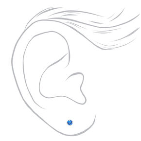 14ct Gold Rhodium Plated 3mm September Sapphire Crystal Ear Piercing Kit with Rapid&trade; After Care Lotion,