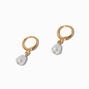 C LUXE by Claire&#39;s 18kt Gold Plated 10mm Pearl Clicker Hoop Earrings,