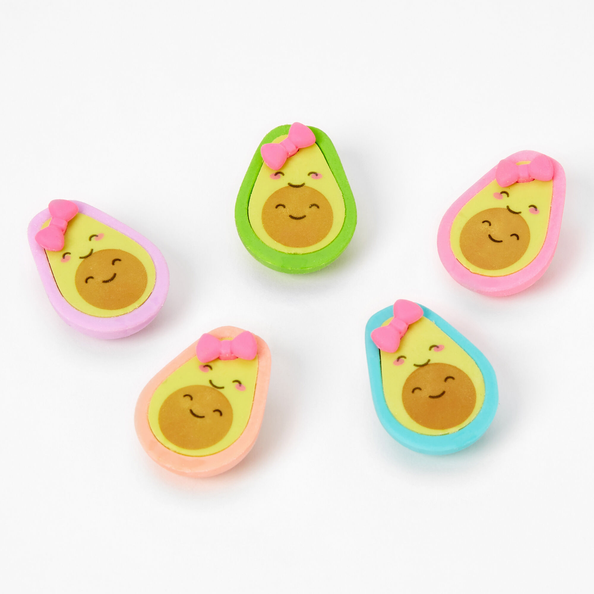 Claire's Gommes avocat souriant - Lot de 5