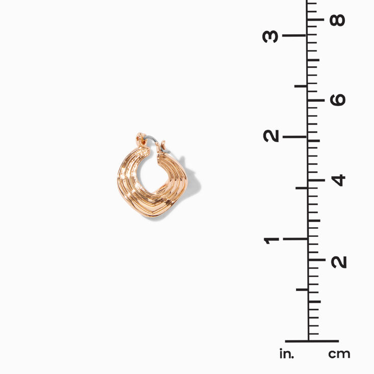 Gold-tone Twisted Disc 20mm Hoop Earrings,
