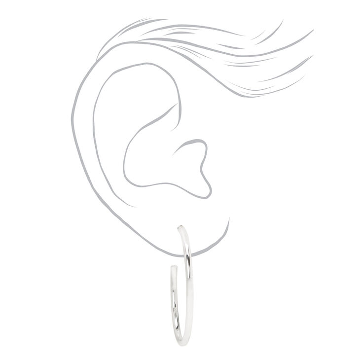 Silver-tone Graduated Mixed Earrings Set - 20 Pack,