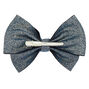 Holographic Glitter Floppy Bow Hair Clip - Black,