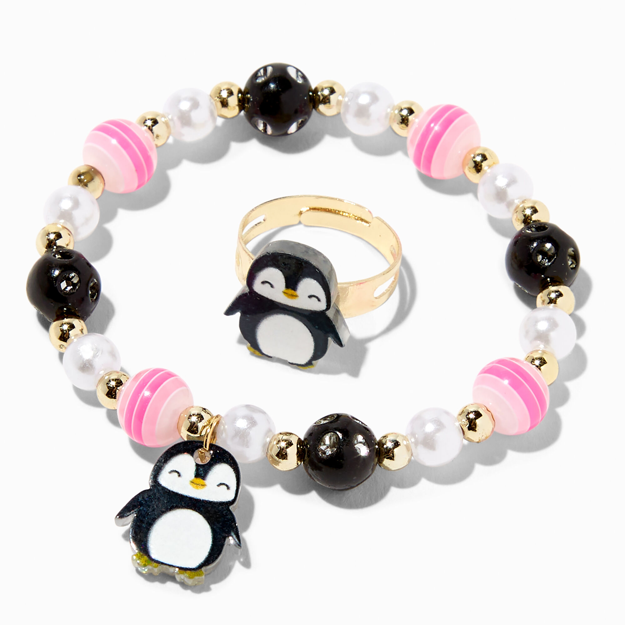 Claire's Club Penguin Gold Jewelry Set - 3 Pack,