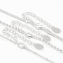 Silver Beaded, Rhinestone &amp; Snake Chain Necklaces - 3 Pack,