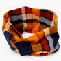 Orange, Navy &amp; Red Plaid Twisted Headwrap,