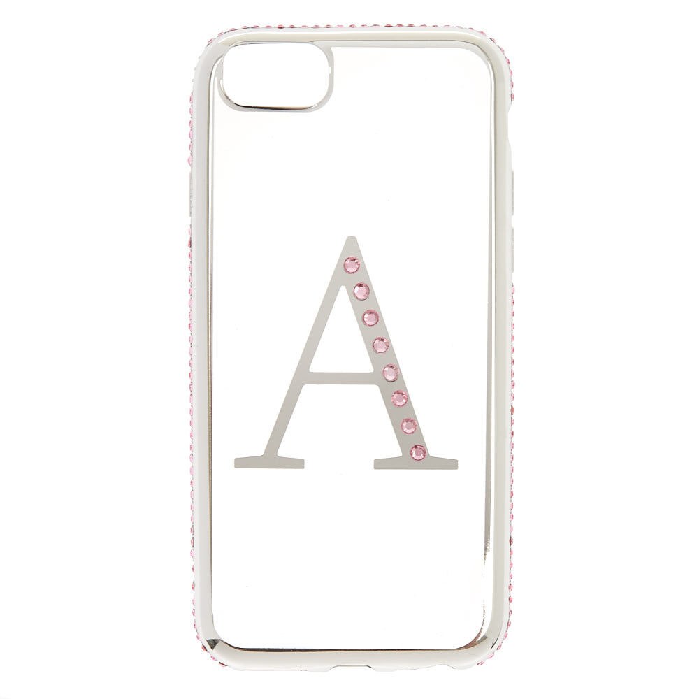 Pink Stone A Initial Phone Case,
