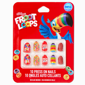 Froot Loops&trade; Claire&#39;s Exclusive Stiletto Vegan Press On Faux Nail Set - 10 Pack,