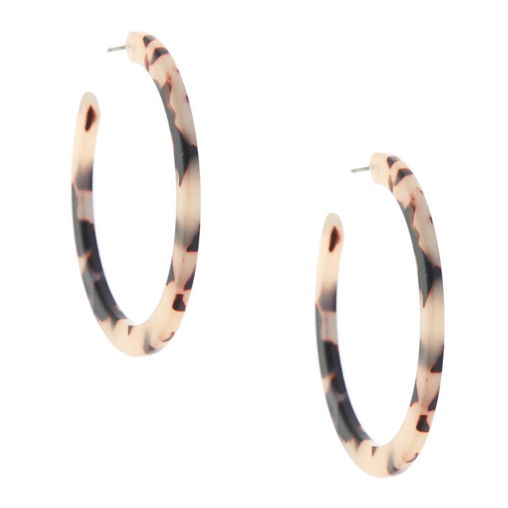 Gold 50MM Resin Tortoiseshell Hoop Earrings,