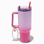 Pink &amp; Purple Ombr&eacute; Stainless Steel Handled Tumbler,
