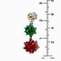 Holiday Gift Bow Trio 2&quot; Drop Earrings,