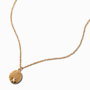 Gold-tone Mini Locket Pendant Necklace,