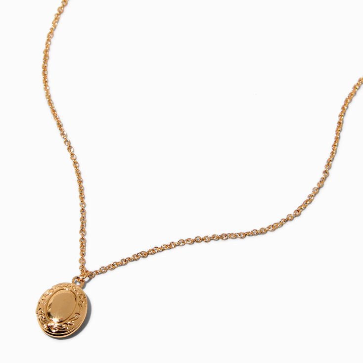 Collier avec mini pendentif cadenas couleur dor&eacute;e,
