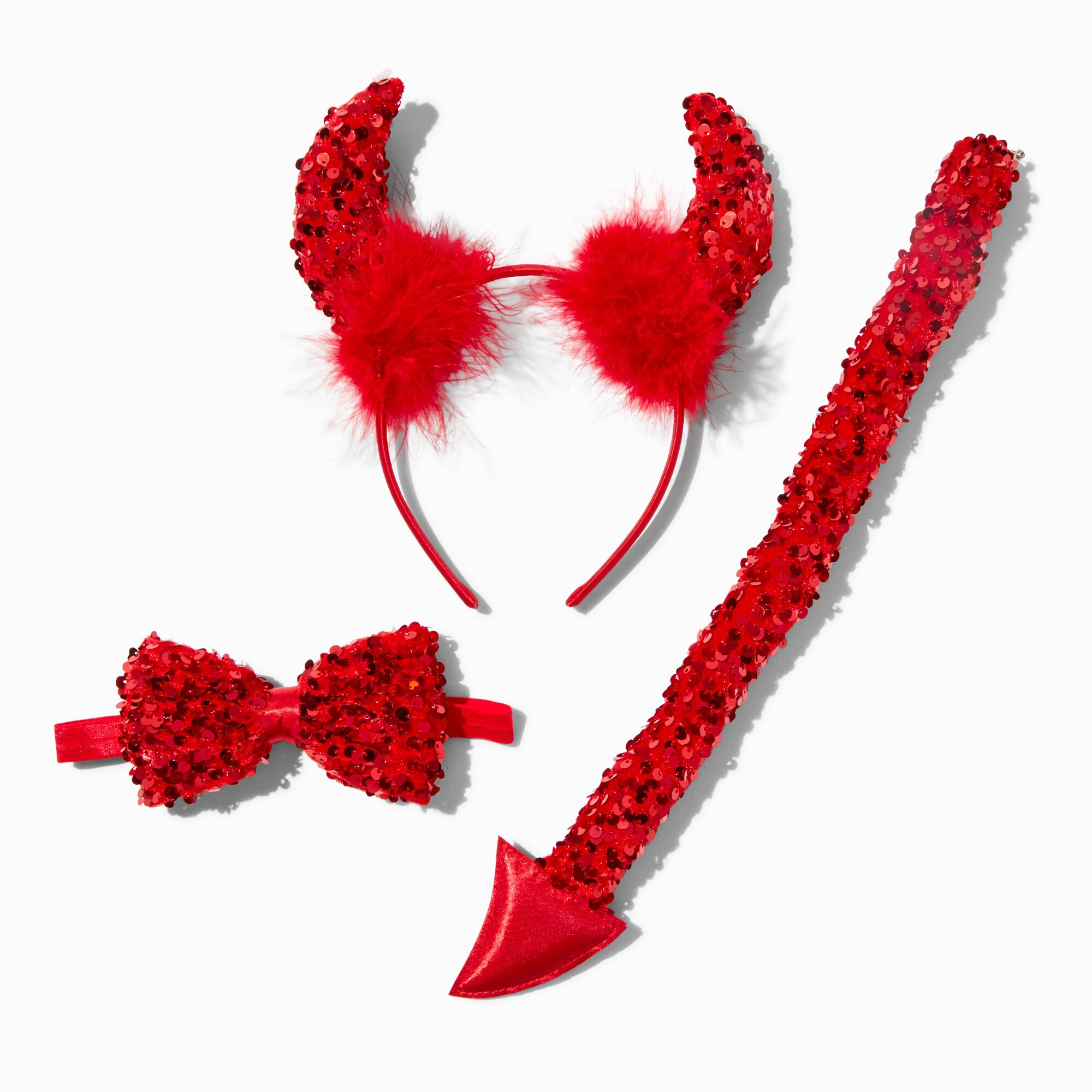 Claire's Ensemble de déguisement à sequins diable rouge - Lot de 3