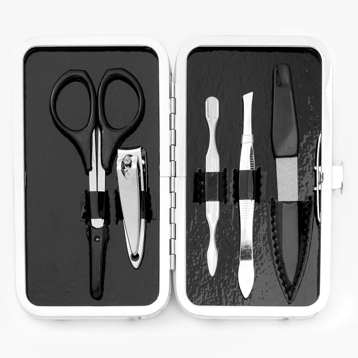 Kit de manucure effet marbr&eacute; - Blanc,