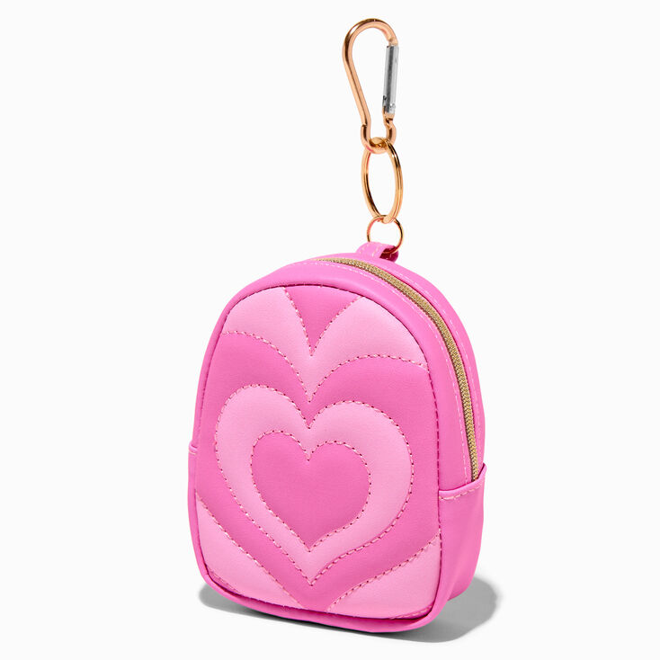Heartthrob Pink Quilted Mini Backpack Keychain | Claire's US