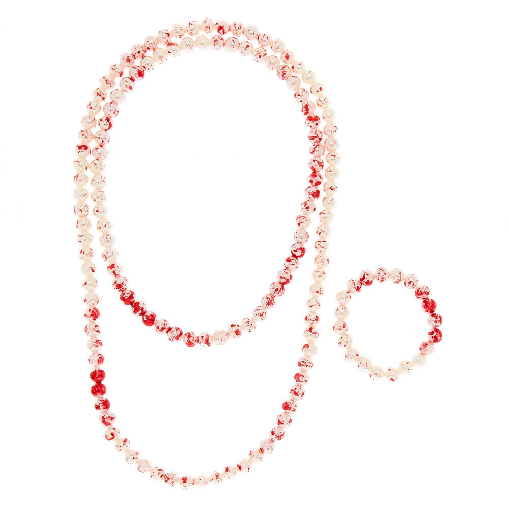 Blood Splatter Pearl Jewellery Set - 3 Pack,