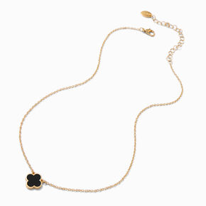 Black Clover Gold-tone Pendant Necklace,