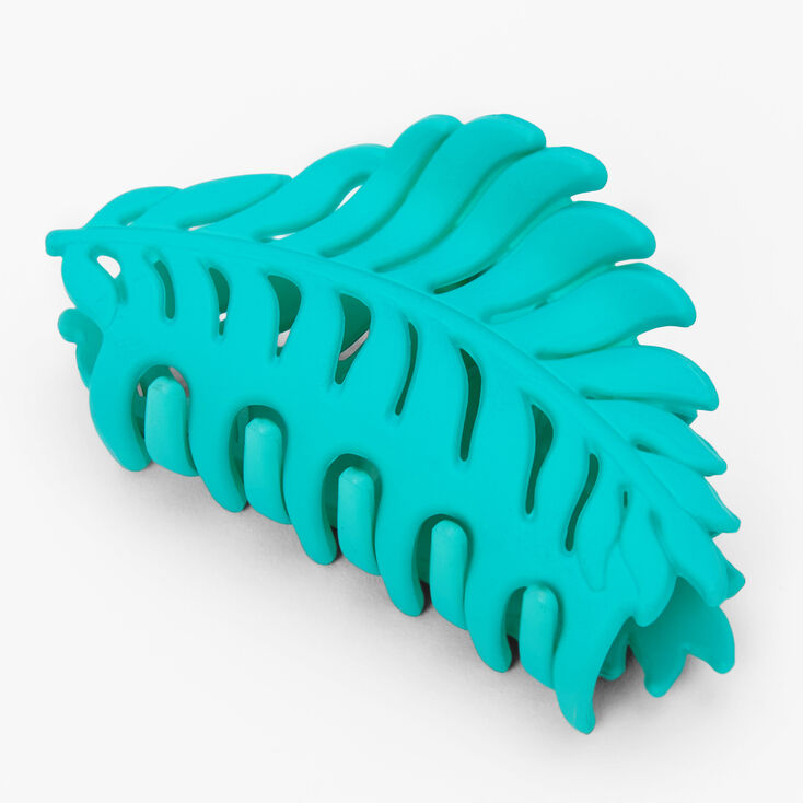 Teal Medium Palm Leaf Hair Claw,