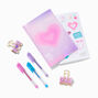 Purple Checkered Clear Stationery Set,