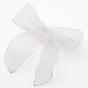 White Organza Bow Hair Claw,