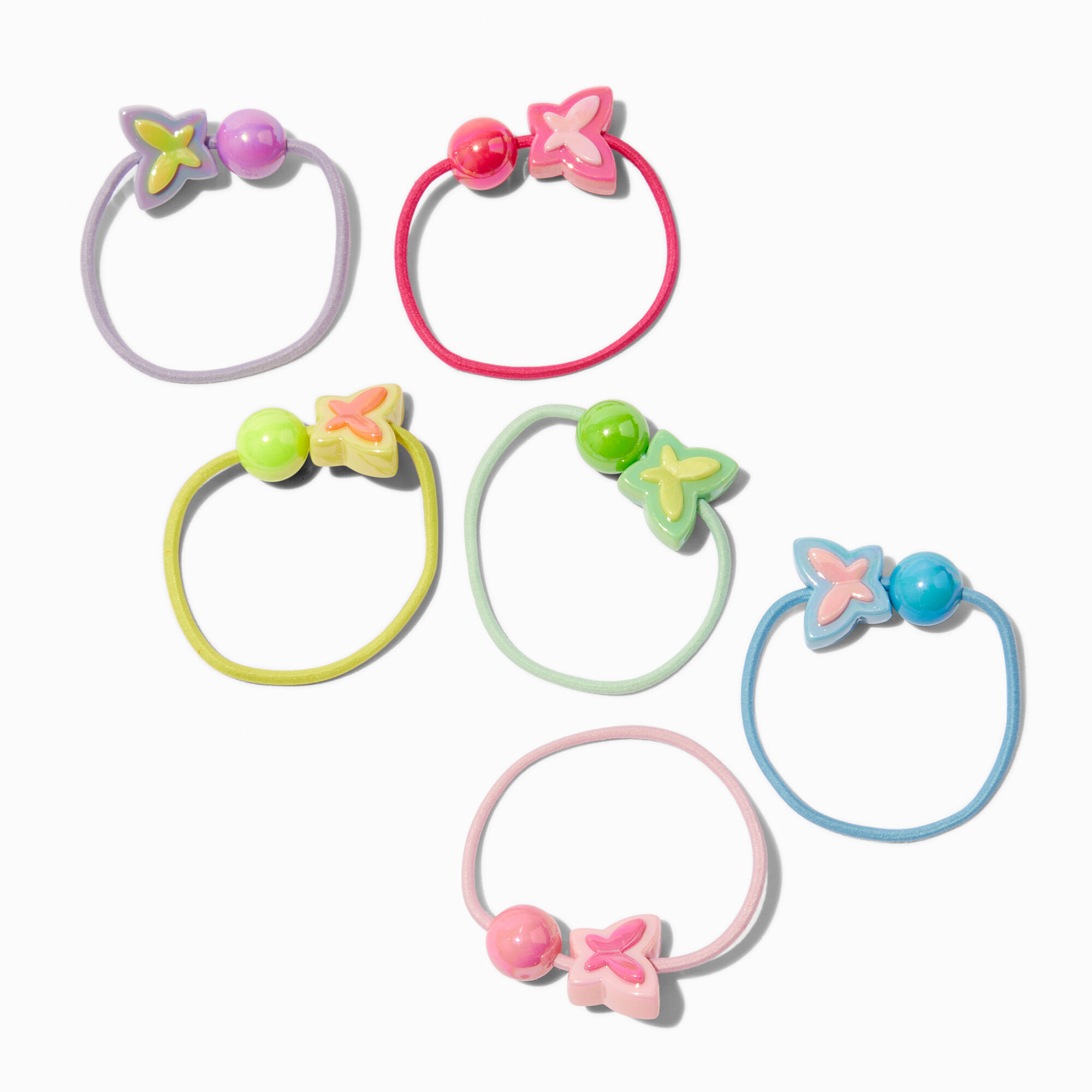 View Claires Club Iridescent Butterfly Neon Hair Ties 6 Pack information