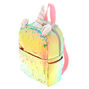 Holographic Sequin Unicorn Small Backpack - Pink,