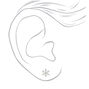 Sterling Silver Crystal Snowflake Stud Earrings - White,