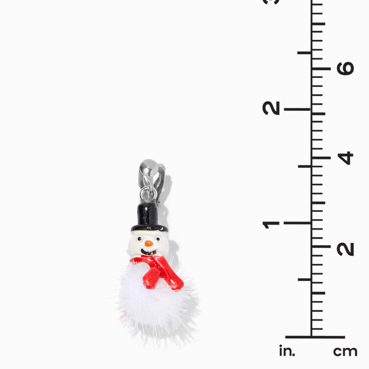 Pom Snowman 1.5&quot; Clip-On Drop Earrings,