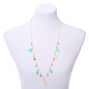 Gold Shell Tassel Long Pendant Necklace - Turquoise,