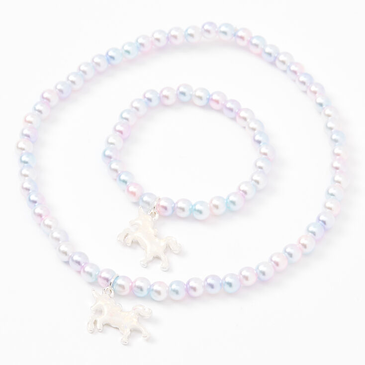 Claire&#39;s Club Pearl Unicorn Jewelry Set - Purple, 2 Pack,