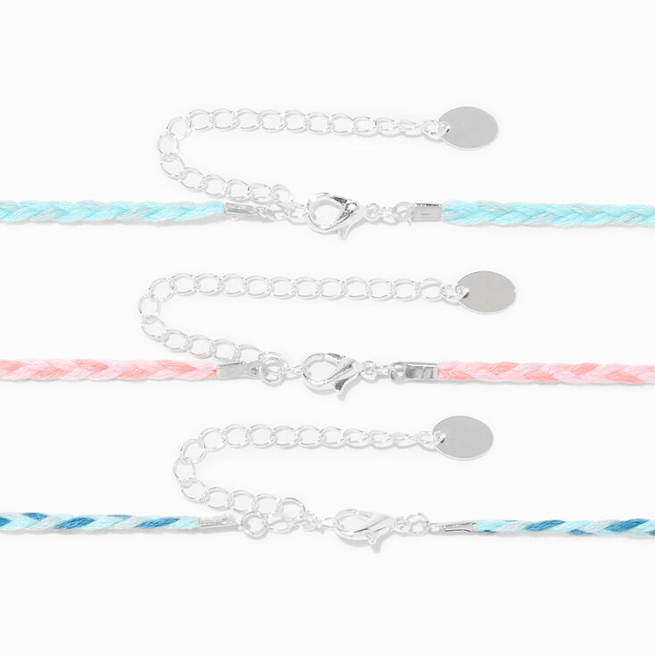 Best Friends Glow in the Dark Butterfly Braided Rope Choker Necklaces - 3 Pack,