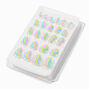 Rainbow Squiggle Coffin Press On Vegan Faux Nail Set - 24 Pack,