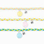 Best Friends Happy Face Braided Rope Choker Necklaces - 3 Pack,