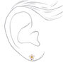 Silver Daisy Clip On Earrings - White,